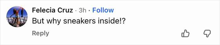 Comment on social media by Felecia Cruz questioning the choice of wearing sneakers inside during a holiday video, noticed by Jennifer Lopez fans.