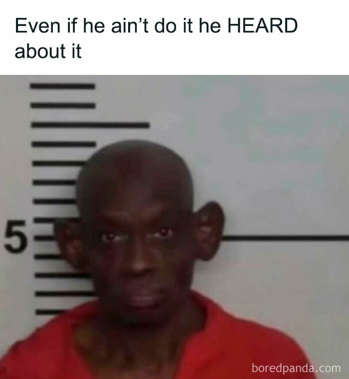 Tweet from besthoodhumor with a funny meme featuring a man in a mugshot, highlighting memes that are humorously relatable.