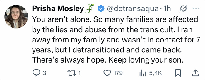Screenshot of a tweet addressing mental health challenges and hope, related to Elon Musk&rsquo;s comment about tragic mental illness.