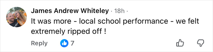 Comment from James Andrew Whiteley expressing dissatisfaction with a Wizard Of Oz performance that outraged the audience.