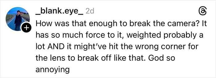 Commenter discussing the delivery driver causing damage, showing frustration about the broken Christmas gift shipping issue.