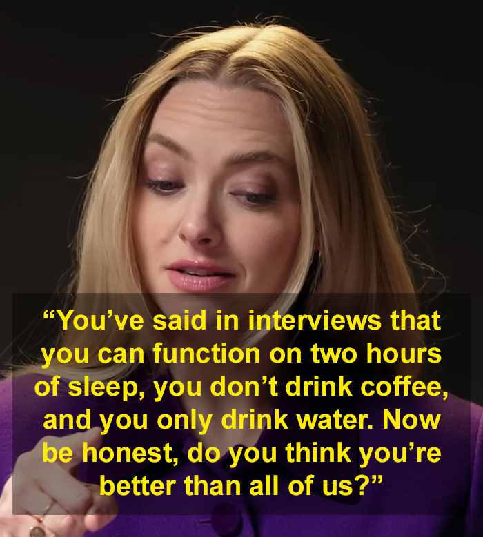 Sydney Sweeney during a lie detector test interview, caught in a lie about her sleep and drinking habits.
