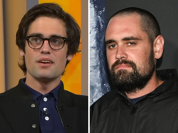 Side-by-side images of two men, highlighting the horrific state of Nick Reiner's hotel room amid arrest details.