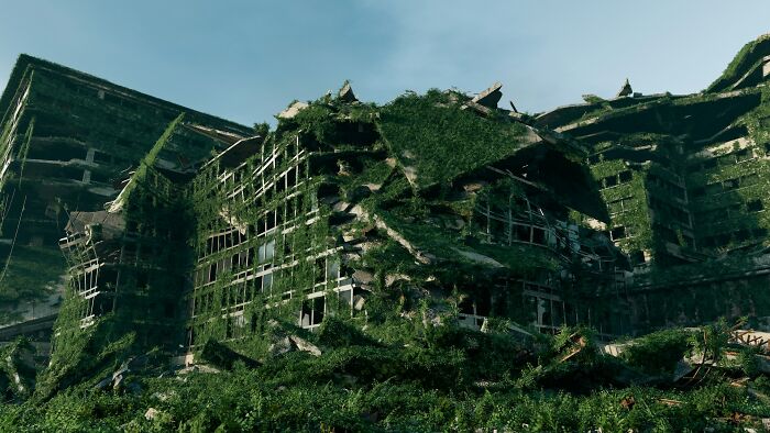 Abandoned building overgrown with greenery, illustrating moments when people instinctively felt something was wrong and left.