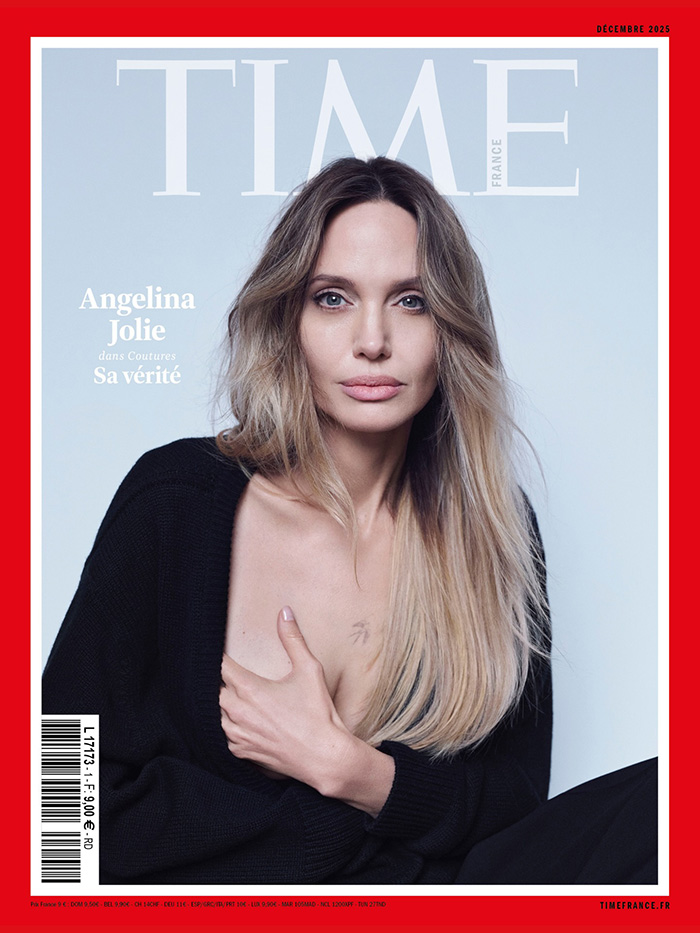 Angelina Jolie on Time France cover, addressing mastectomy scars and clapping back at harsh online trolls.