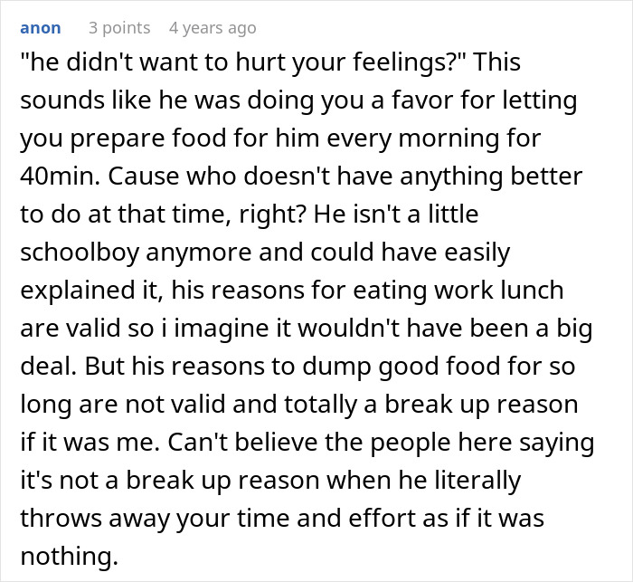 Woman upset at boyfriend for throwing away cooked lunches, showing frustration and disappointment in a kitchen setting.