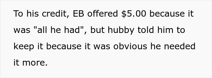 Excerpt from a story where the brother makes bil pay dinner by offering $5 but is told to keep it.