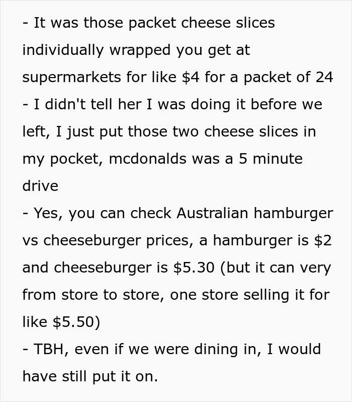 Text excerpt discussing a person cutting contact with a friend after she showed true colors at the McDonald&rsquo;s drive thru.