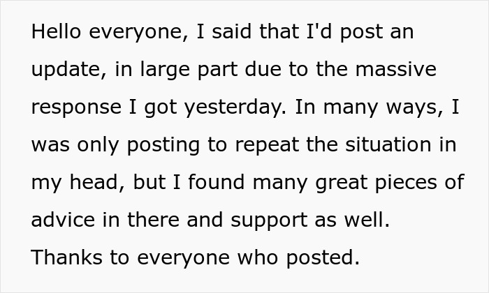 Screenshot of a man&rsquo;s update post about his fianc&eacute;e&rsquo;s unexpected request before the wedding causing him to rethink it all.