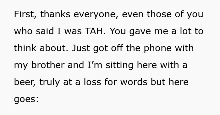 Text excerpt from a woman reflecting on a conversation about someone pretending to have a food allergy.