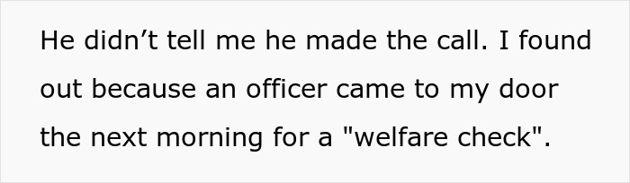 Text excerpt from a woman asking the internet for advice after her boyfriend calls the police over her novel&rsquo;s contents.