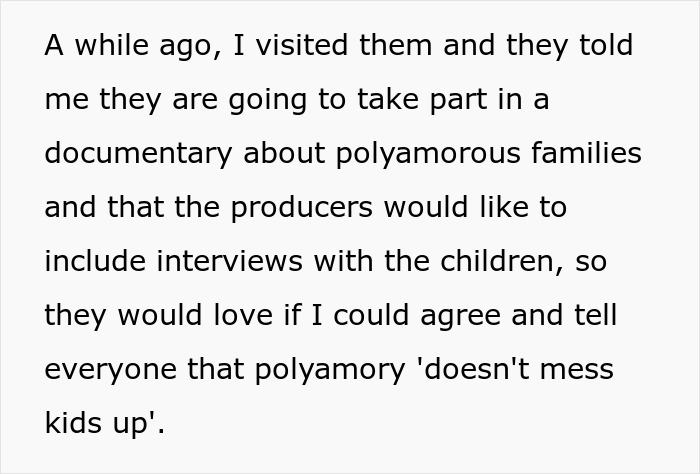 Text excerpt discussing polyamorous families and the impact of parents favoring polyamorous partners over their children. Text excerpt discussing polyamorous families and the impact of parents favoring polyamorous partners over their children.