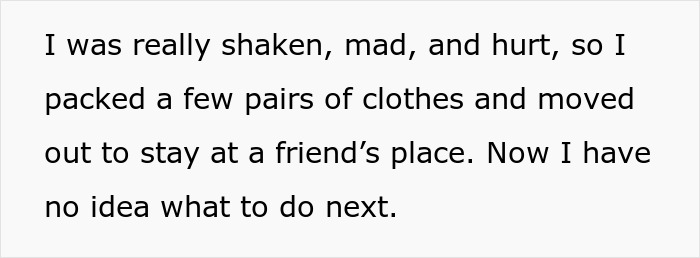 Text excerpt expressing feelings of confusion and hurt after relationship struggles involving career dishonesty pressure.