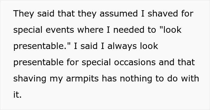 Woman responds to bride and groom&rsquo;s criticism about her hairy armpits causing guests to feel uncomfortable.