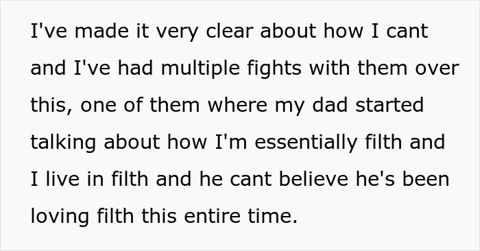Text excerpt describing fights and emotional distress while being held hostage at parents&rsquo; place, expressing confusion and hurt.