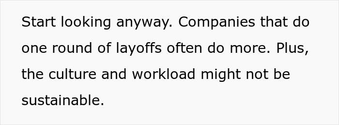 Text about subtle red flags indicating job insecurity, mentioning layoffs, unsustainable culture, and workload. Text about subtle red flags indicating job insecurity, mentioning layoffs, unsustainable culture, and workload.