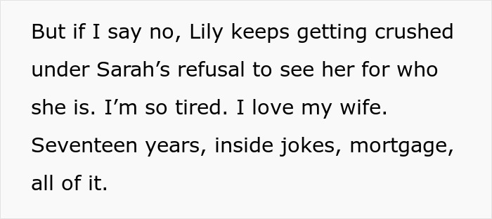Text showing family tension as wife expresses transphobic views after son comes out, husband feeling family is imploding. Text showing family tension as wife expresses transphobic views after son comes out, husband feeling family is imploding.
