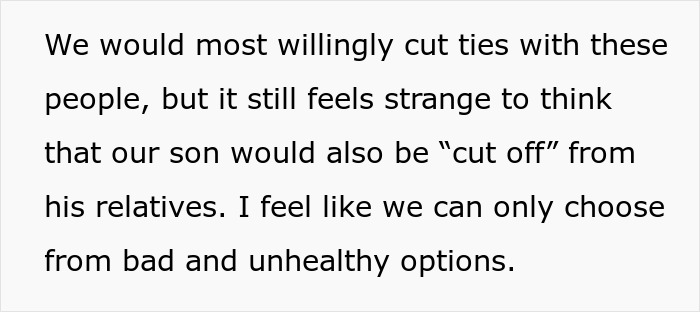 Text excerpt discussing family conflict and feeling forced to choose from unhealthy options amid tensions with MIL and DIL. Text excerpt discussing family conflict and feeling forced to choose from unhealthy options amid tensions with MIL and DIL.