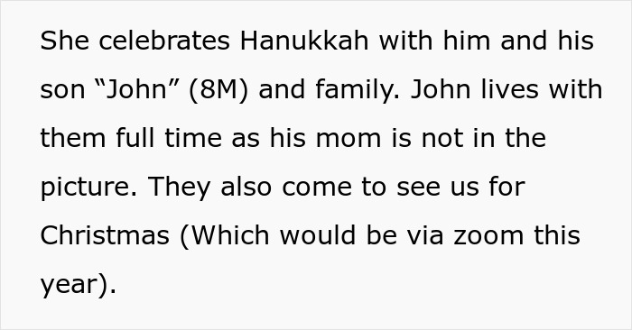 Dad demands family skips Hanukkah gifts to avoid tantrum from spoiled son during holiday celebration.