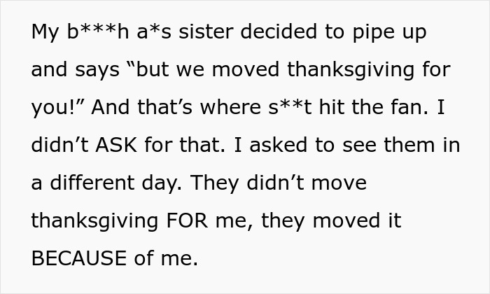 Alt text: Woman feels like she ruined Thanksgiving after blowing up at family for leaving dinner early and causing tension. Alt text: Woman feels like she ruined Thanksgiving after blowing up at family for leaving dinner early and causing tension.