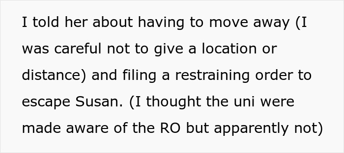 Text excerpt about moving away and filing a restraining order escaping unhinged MIL amid revengeful DIL&rsquo;s actions.
