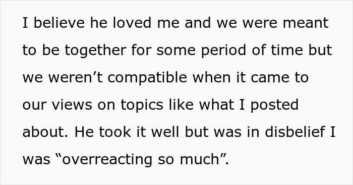 Text about woman appalled by boyfriend’s comment on future kids, revealing conflict and breakup over loving only boys. Text about woman appalled by boyfriend’s comment on future kids, revealing conflict and breakup over loving only boys.