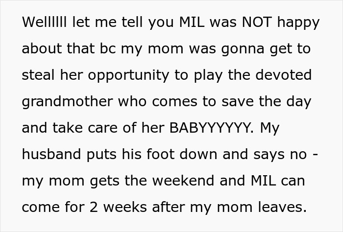 Text excerpt describing MIL upset about losing the chance to care for family dog, causing conflict in the house.