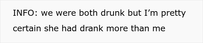 Text on white background stating a drunk girl crying after roasting a friend with harsh insults.