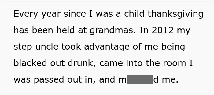 Text excerpt revealing a woman feeling she ruined Thanksgiving after an argument with family during dinner. Text excerpt revealing a woman feeling she ruined Thanksgiving after an argument with family during dinner.