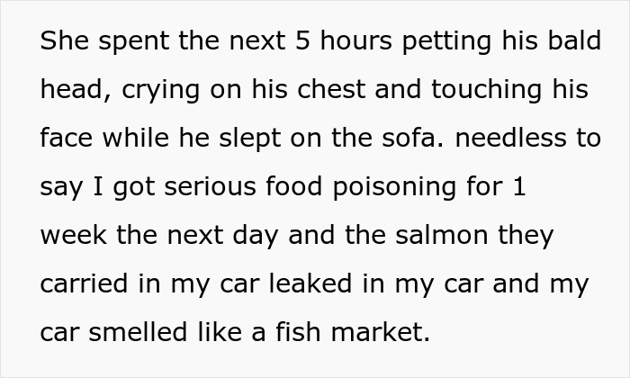 Text excerpt describing emotional support and hardship, highlighting issues of husband not standing up to his mother and wife considering leaving.
