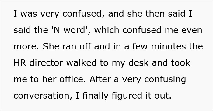 Text describing a workplace conflict where a black coworker is triggered after a man takes a call in Korean, leading to HR involvement. Text describing a workplace conflict where a black coworker is triggered after a man takes a call in Korean, leading to HR involvement.