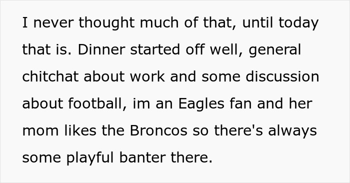 Text excerpt showing a man eating a baked potato his way, confused by fianc&eacute;e&rsquo;s mother&rsquo;s reaction.