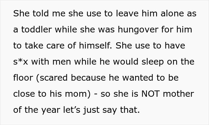 Text excerpt discussing a husband who won&rsquo;t stand up to his mother, causing wife to consider walking away.