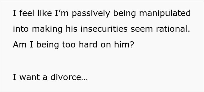 Text expressing feelings of manipulation and insecurity related to a man pushing for an open marriage. Text expressing feelings of manipulation and insecurity related to a man pushing for an open marriage.