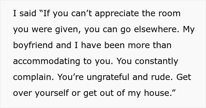 Text excerpt showing a woman confronting her brother and his entitled behavior while trying to help them. Text excerpt showing a woman confronting her brother and his entitled behavior while trying to help them.