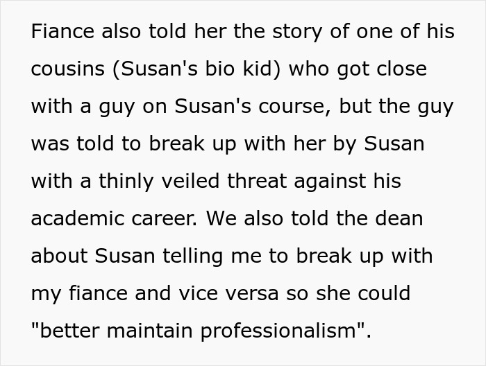 Text excerpt showing a story about revengeful daughter-in-law impacting an unhinged MIL&rsquo;s job and promotion prospects.