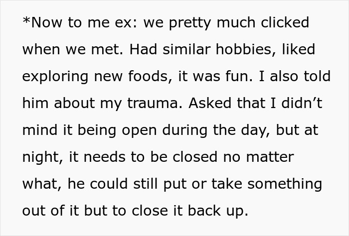 Text post describing a guy&rsquo;s girlfriend insisting on closing her closet door, leading to a public clapback.