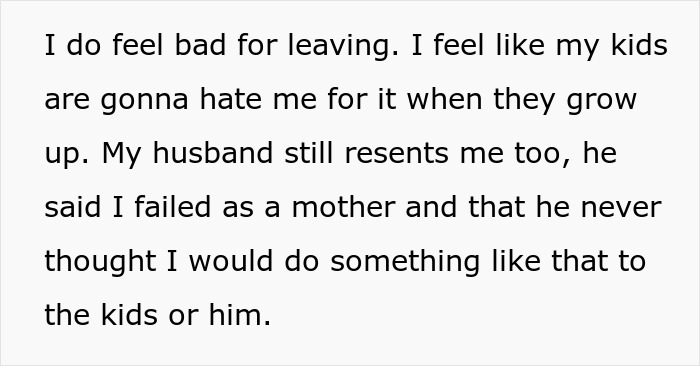 Mom feels guilty for running away from her 3 kids on Christmas and worries about the impact on her family relationships.