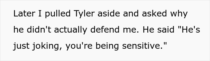 Text excerpt discussing a boyfriend laughing off claims while the girlfriend cancels a fully paid Hawaii trip.