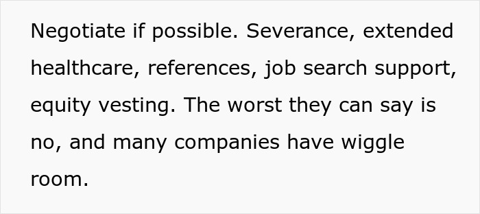 Text excerpt on negotiating severance and job search support highlighting subtle red flags your job may not be safe. Text excerpt on negotiating severance and job search support highlighting subtle red flags your job may not be safe.