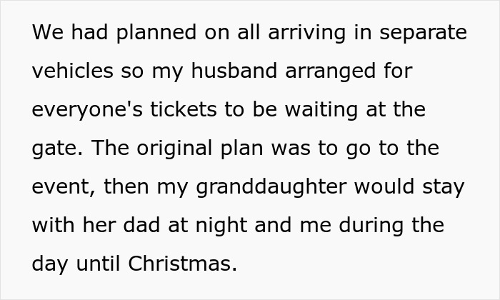 Text excerpt describing holiday plans and family arrangements involving a granddaughter, highlighting a grandma’s savage holiday clapback. Text excerpt describing holiday plans and family arrangements involving a granddaughter, highlighting a grandma’s savage holiday clapback.