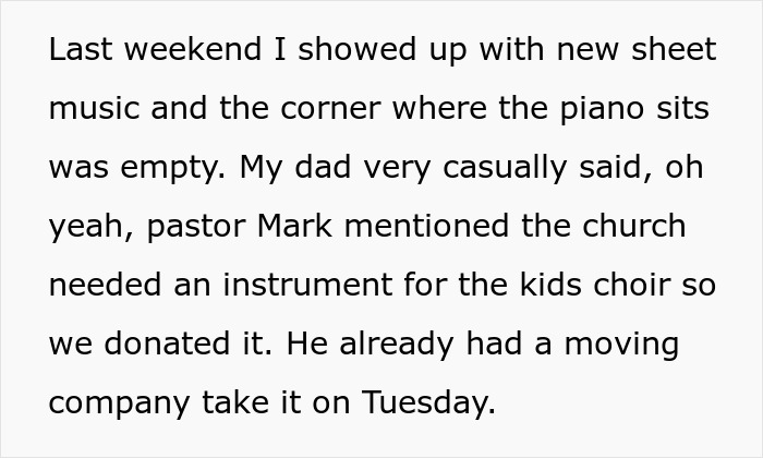Parents donate daughter&rsquo;s inherited piano to church after pastor requests instrument for kids choir.