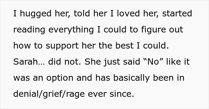 Text excerpt showing a husband’s attempt to support his son amid wife’s transphobic denial and family struggles. Text excerpt showing a husband’s attempt to support his son amid wife’s transphobic denial and family struggles.