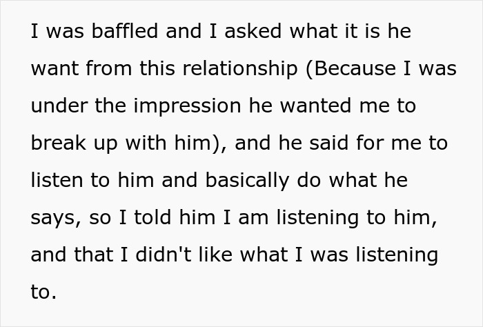 Text on a white background describing a relationship conflict about playing video games to unwind not being ladylike.