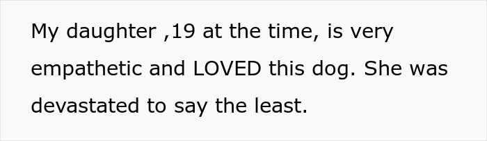 Daughter showing love and empathy for a dog during the mil-house Christmas dog moment, expressing deep affection and sadness.