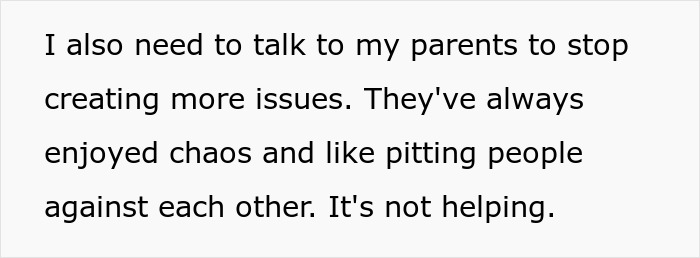Text explaining frustration with parents for causing chaos while half-brothers start a craft skills business. Text explaining frustration with parents for causing chaos while half-brothers start a craft skills business.
