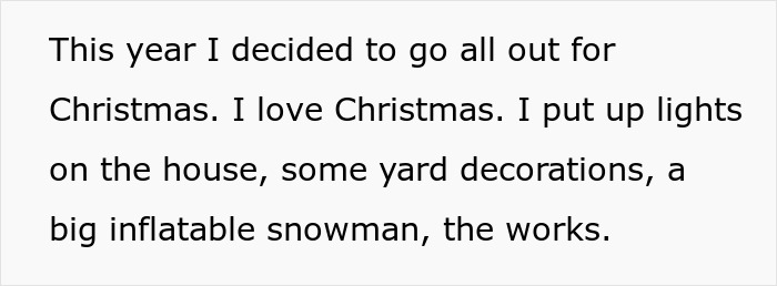 Text excerpt about woman’s Christmas decorations with HOA fines for being too festive included. Text excerpt about woman’s Christmas decorations with HOA fines for being too festive included.