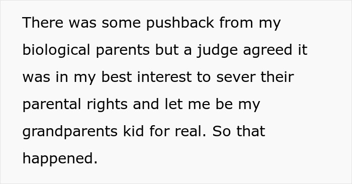 Text discussing pushback from biological parents and a judge deciding to sever parental rights, relating to refusing establish relationship fathers kids.