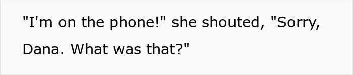 Text message showing a woman saying she's on the phone, highlighting phone dependence affecting relationships.