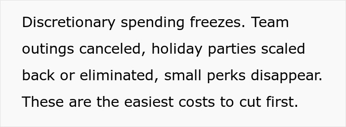 Workplace showing subtle red flags like canceled outings and cut perks indicating job safety concerns. Workplace showing subtle red flags like canceled outings and cut perks indicating job safety concerns.
